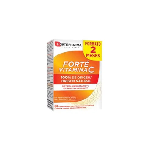Forte Pharma Vitamin C 60 chewable tablets by Jag Couture London and New York, showing the colorful chewable vitamin tablets.