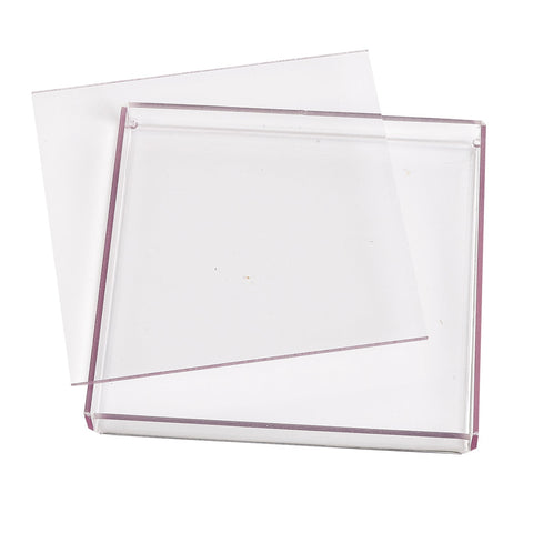 Clear perspex tray with 16.5 x 16.5cm divider, measuring 17 x 17cm, ideal for organizing and displaying items.