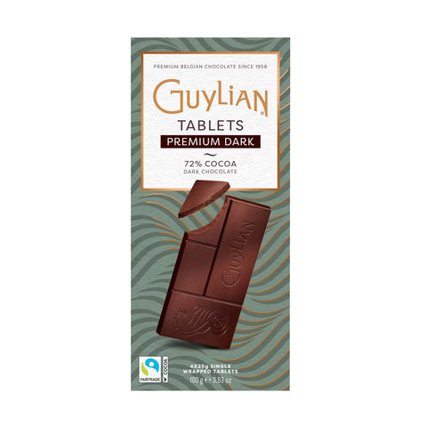 Jag Couture London - New York Guylian premium 72% dark chocolate mini bars, shown in a close-up image of the individual chocolate pieces.