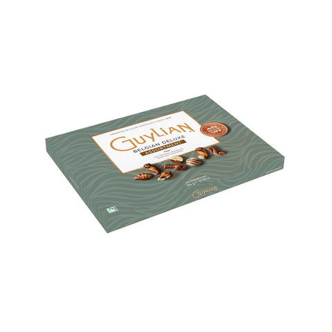 Assorted Guylian Belgian chocolates in a luxurious gift box with elegant packaging, by Jag Couture London - New York.