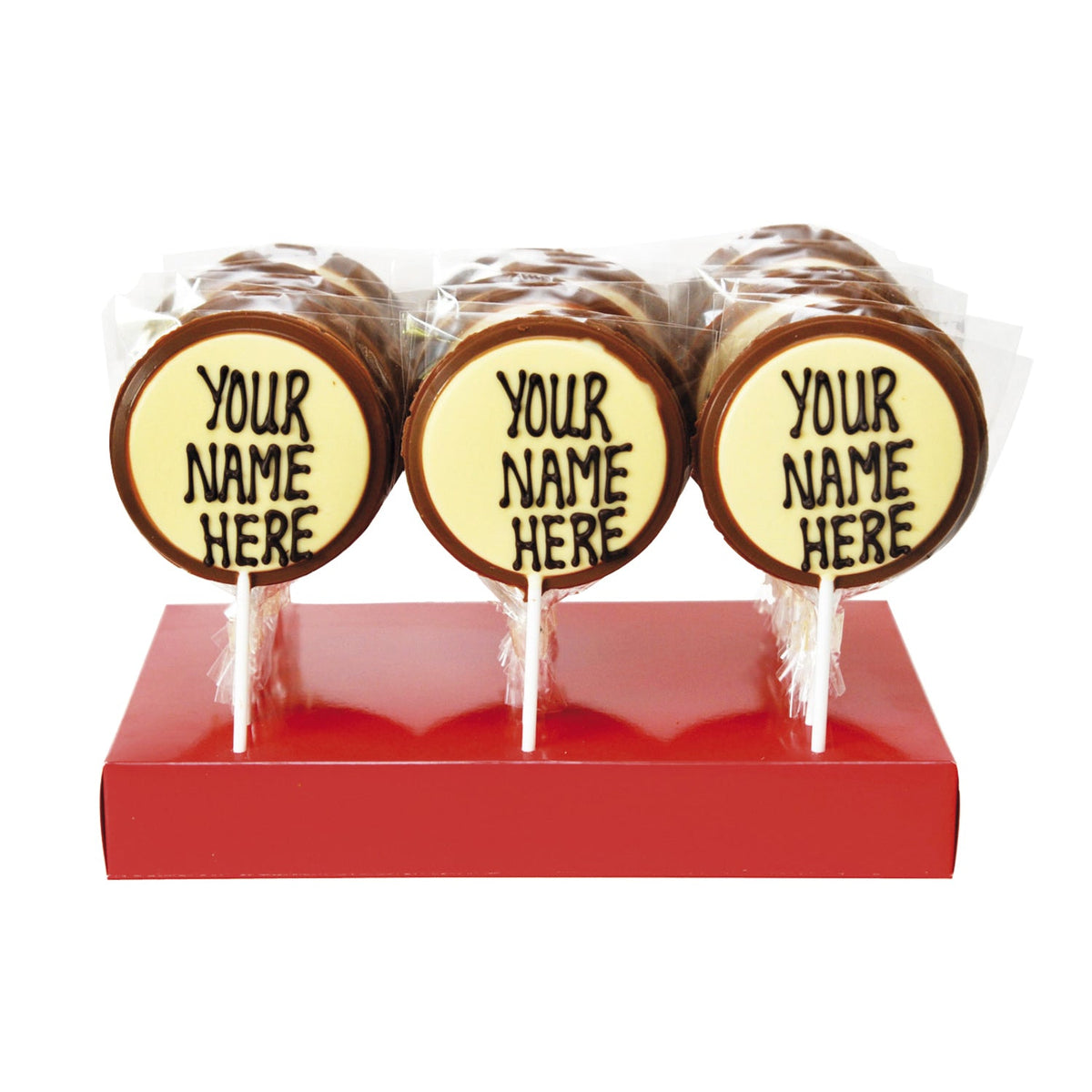Personalised handmade chocolate lolly