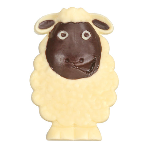 Decorated solid white chocolate sheep shaped candies, approximately 35 pieces, from Jag Couture London - New York.