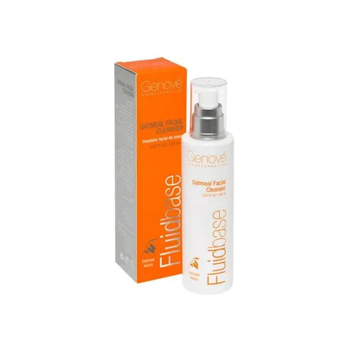 Genové Fluidbase Facial Cleanser with oatmeal in 150ml bottle by Jag Couture London New York, showing the cleanser's packaging and design.