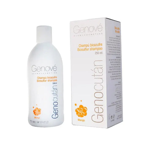Bottle of Genove Genocutan Biosulphur Shampoo by Jag Couture London New York, 250ml, with a sleek label and pump dispenser.