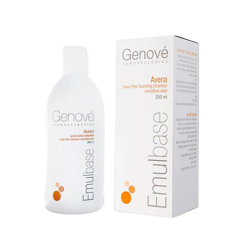 Genové Oatmeal Emulbase 250ml bottle from Jag Couture London New York, creamy skincare product with oatmeal extract.