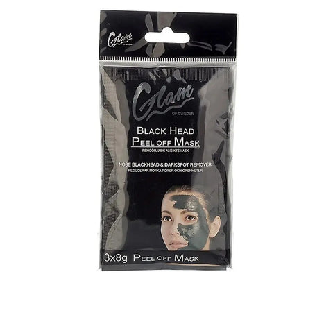 Glam of Sweden black head peel-off mask in three 8g tubes, designed for deep pore cleansing and blackhead removal.