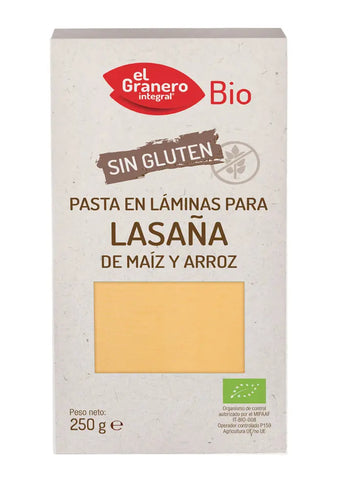 Organic gluten-free lasagna sheets in 250g packaging by Jag Couture London New York, shown in a clear image.