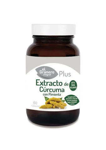 Granero S turmeric and pepper extract capsules by Jag Couture London, 60 vegetarian Vcaps with 430 mg each.