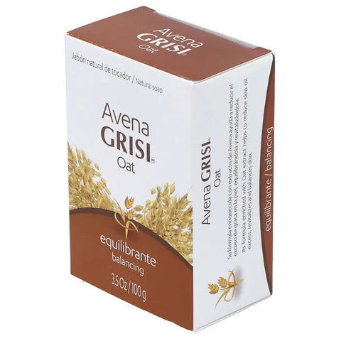 Bar of Grisi Dermo Soap Oatmeal by Jag Couture London, showing the 100g soap with oatmeal ingredients and branding.