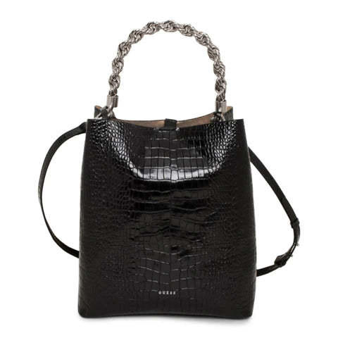 Black Guess HWAIDC_L1401 handbag by Jag Couture London New York, featuring quilted leather and gold-tone hardware.