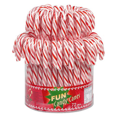 Red and white cherry flavoured candy canes in display bucket (12.8cm) 13g