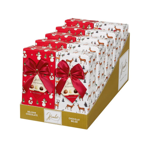 Hamlet Rudolph wrapped Belgian chocolate ballotins with two festive Rudolph designs, from Jag Couture London New York.