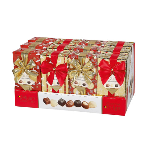 Hamlet Xmas Line wrapped gift box of assorted chocolates by Jag Couture London New York, featuring festive holiday packaging.