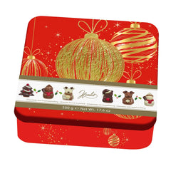 Hamlet trio of festive tins with hazelnut praline filled Christmas figures (3 colours) Jag Couture London - New York
