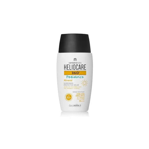 Heliocare 360º Pediatrics Mineral SPF50 sunscreen for children in a 50ml tube, designed for gentle sun protection.