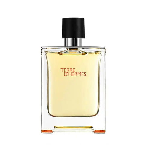 Hermes Terre D'hermes Eau De Toilette spray 50ml, featuring a sleek bottle with earthy tones, on a neutral background.