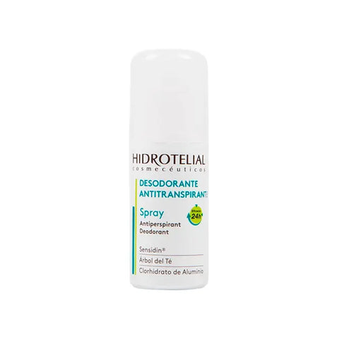 Hidrotelial antiperspirant deodorant spray 75ml by Jag Couture London New York, featuring a sleek white bottle.