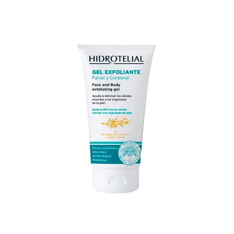 Hidrotelial exfoliating scrub gel in 150ml tube from Jag Couture London New York, showing the product with a textured gel appearance.