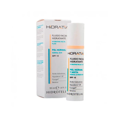 Hidrotelial facial fluid for normal and combination skin, 50ml, by Jag Couture London New York, shown in a sleek bottle.