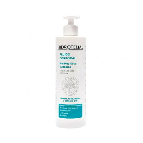 Hidrotelial Very Dry Atopic Skin Body Fluid by Jag Couture London, 500ml bottle for soothing dry, atopic skin.