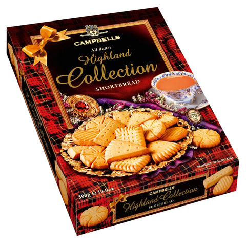 Assorted Highland Collection shortbread cookies from Jag Couture London New York, arranged in an elegant box.