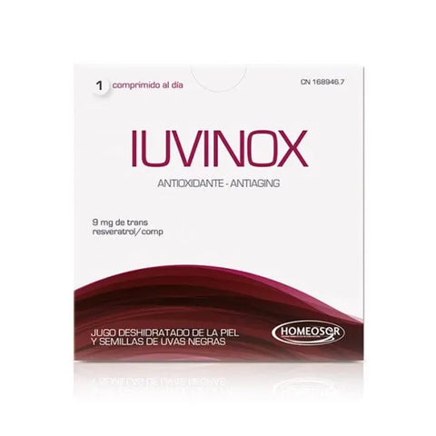Homeosor Iuvinox 28 tablets by Jag Couture London New York, showing a blister pack of dietary supplement tablets.