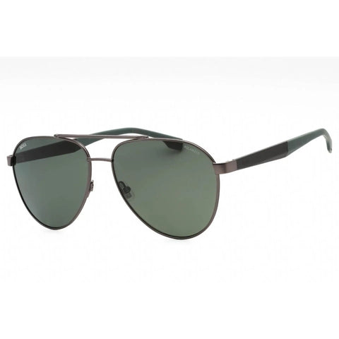 Hugo Boss 1485S sunglasses with black frames and dark tinted lenses, displayed by Jag Couture London - New York.