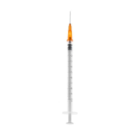 ICO Tuberculin Syringe 0.5x16 25g by Jag Couture London New York, with clear measurement markings and sterile needle.