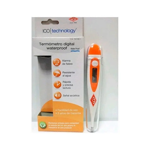 Digital thermometer by Jag Couture London, water-resistant design, showing a digital display with temperature readings.