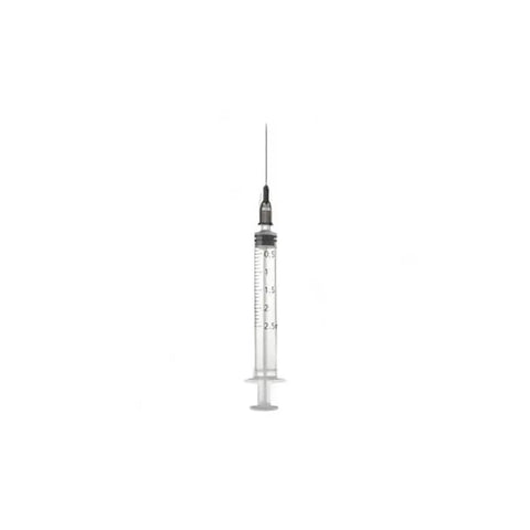 Ico syringe with needle 0.7x30mm, 2.5ml, G22, brand Jag Couture London New York, showing the syringe and attached needle.