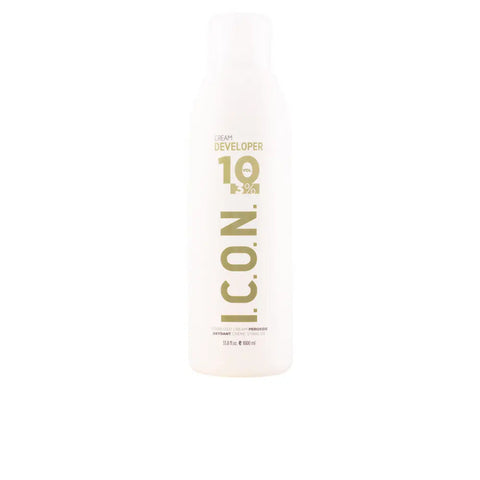 Icon Ecotech Color Cream Developer 10 Vol in 1000ml bottle, used for hair coloring, by Jag Couture London New York.