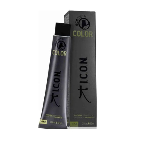 Icon Ecotech Natural Hair Color 7.43 Medium Copper Golden Blonde in 60ml bottle, showcasing the vibrant copper and blonde shades.