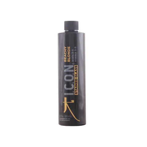 Jag Couture London Icon Stained Glass semi-permanent hair color in Beachy Blonde, 300ml, showing vibrant hair dye in a mixing bowl.