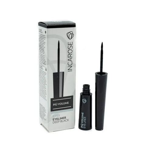 Black Incarose eyeliner in 6ml tube by Jag Couture London New York, shown with the product packaging and applicator.