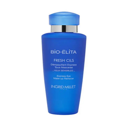 Ingrid Millet Bio Élita Fresh Cils Express eye makeup remover in 125ml bottle, with gentle formula for sensitive eyes.
