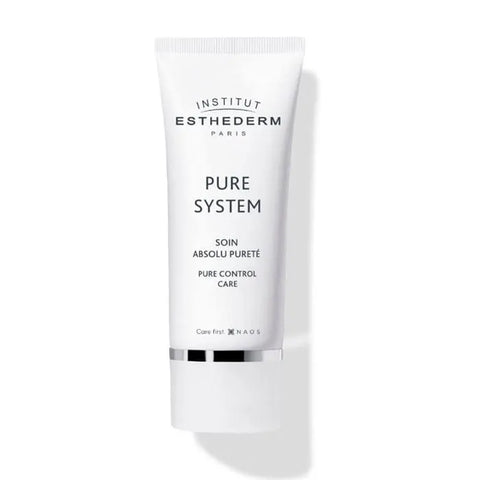 Institut Esthederm Pure System Pure Control Care Cream in 50ml jar, featuring a sleek white container with a silver lid.