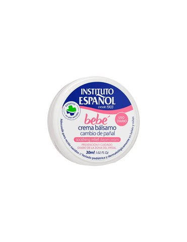 Instituto Español baby balm cream in a 30ml jar, designed for gentle skin care for infants.