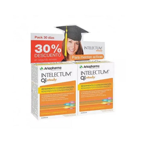 Intelectum Study Pack with 2 x 30 capsules by Jag Couture London New York, featuring supplement bottles with labels.