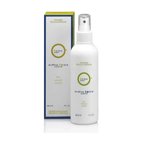 Bottle of Ioox Oatmeal Oil by Jag Couture London New York, 125ml, with oatmeal-infused skincare formula.