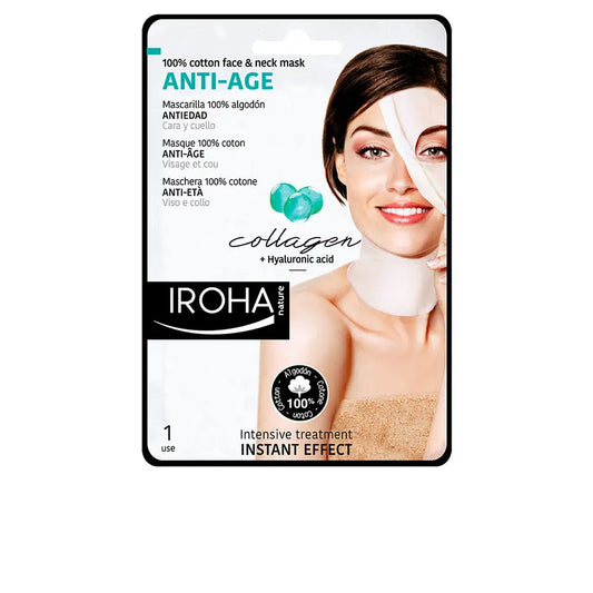 Iroha Nature Anti Age Cotton Face And Neck Mask Collagen 1 Unit Jag Couture London - New York