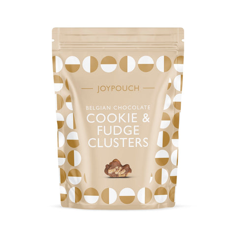 Milk chocolate covered cookie and fudge clusters by Joypouch, featuring rich chocolate and crunchy textures from Jag Couture London - New York.