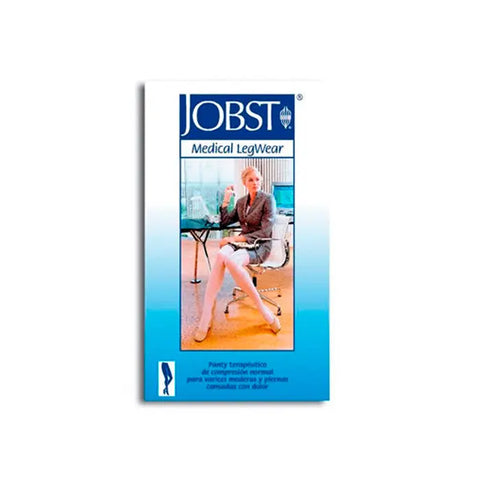 Beige Jobst long pantyhose number 140 by Jag Couture London-New York, shown in a close-up of the sheer, smooth fabric.
