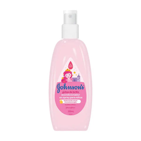 Johnson's children's spray conditioner in a 200ml bottle, featuring gentle, kid-friendly hair conditioning from Jag Couture London New York