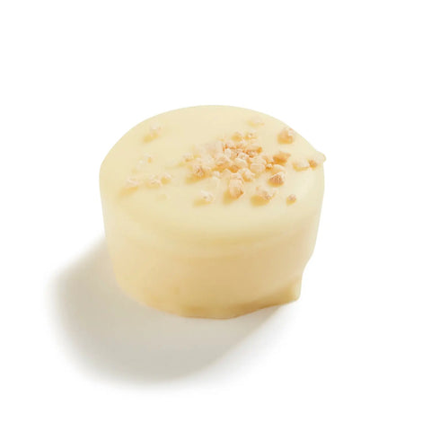 Josee white chocolate with crème brûlée flavored milk ganache, 14.5g, crafted by Jag Couture London New York.