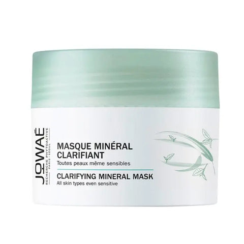 Jowaé Clarifying Mineral Mask in 50ml jar, featuring mineral-rich formula for deep cleansing and skin purification.