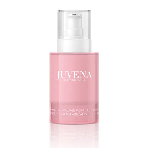 Juvena Miracle Anti Dark Spot Hyaluron Face Fluid 50ml by Jag Couture London New York, showing the product bottle and packaging.