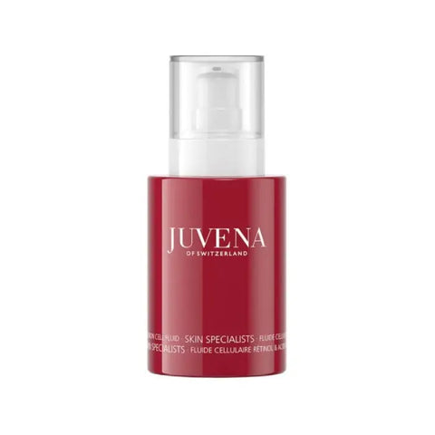 Juvena skin specialists retinol and hyaluronic acid cellular fluid in a 50ml bottle, designed for skincare hydration and renewal.