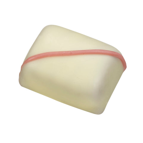 White chocolate jam roly poly with milk chocolate and raspberry cream filling, 14g, by Jag Couture London - New York.