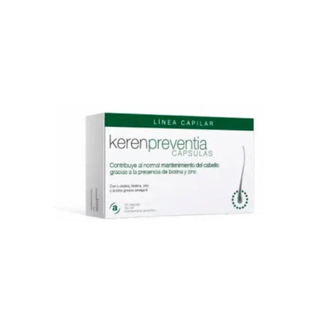 Keren 2 Preventia hair loss prevention capsules by Jag Couture London New York, showing the 30 capsule bottle on a white background.
