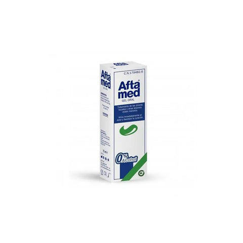 Kern Pharma Aftamed Oral Gel 15ml tube with label, displayed on a clean surface, showcasing the product packaging.
